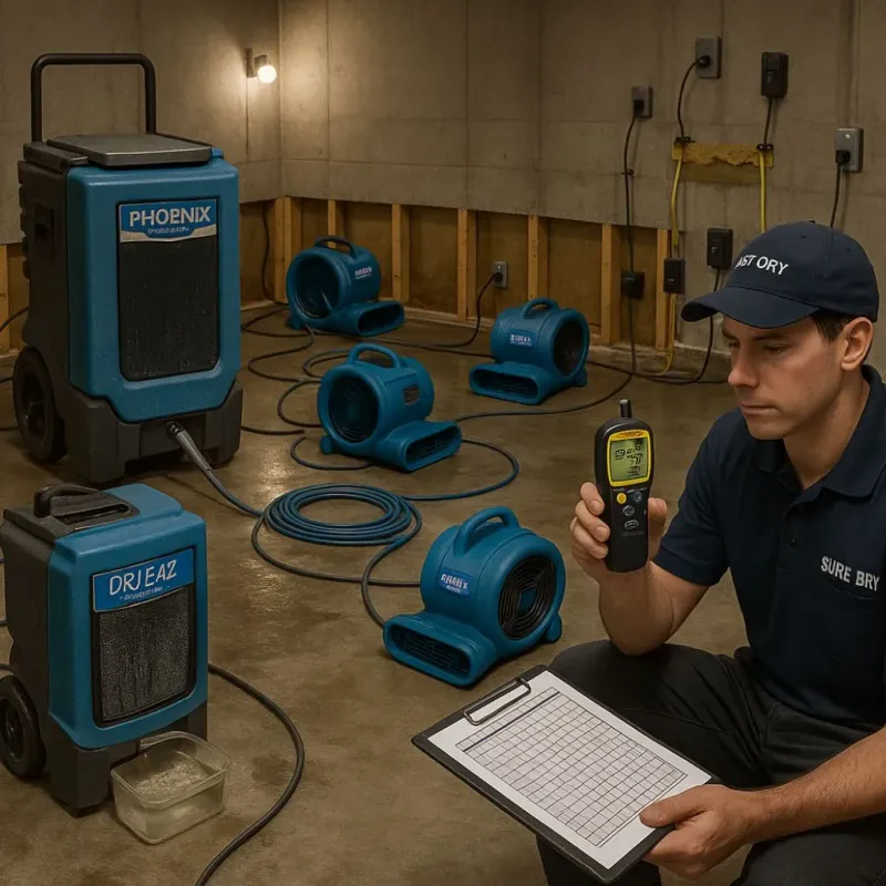 Structural Drying and Dehumidification process in Port Townsend, WA